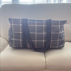 Thirty-One Gray Checkered Tote Bag